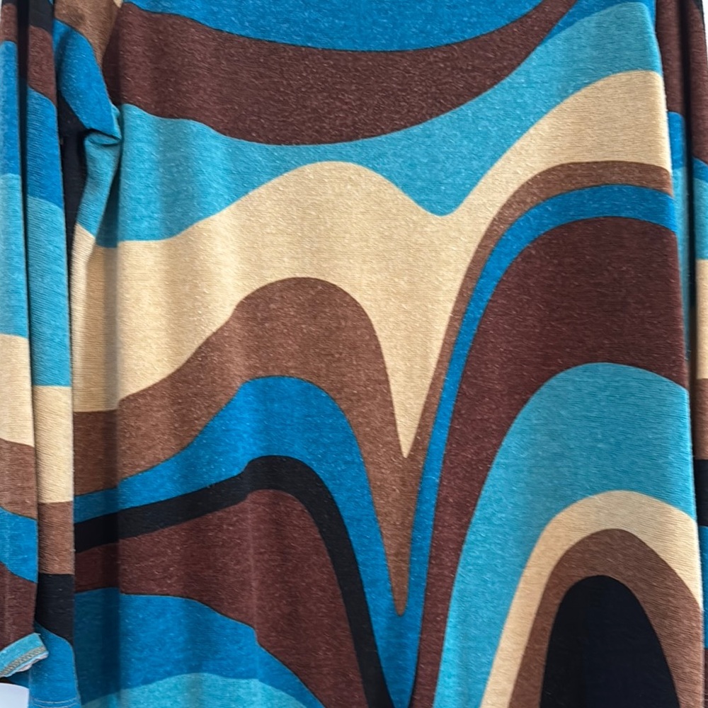 Multicolor Abstract Pattern Bell Sleeve Dress - Picture 3 of 3